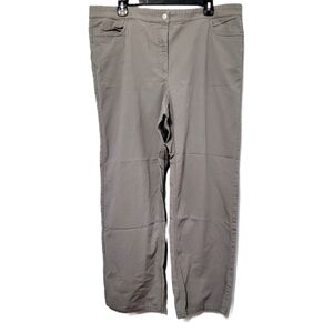 Eileen Fisher Woman Grey Straight Leg Button Front Twill Pant‎ Size 1X, Neutral